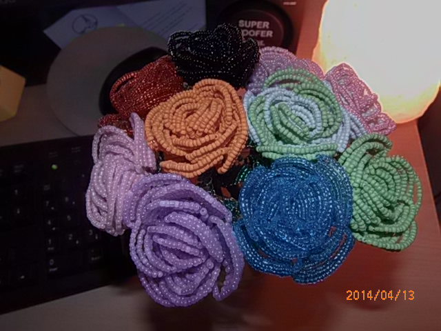 Patron Rose En Perle De Rocaille Schéma
